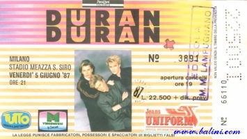 Duran Duran, Milano, , 05-06-1987