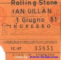 Ian Gillan, Milano, , 01-06-1981