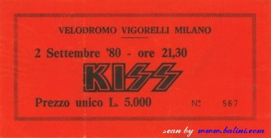 Kiss, Milano, , 02-09-1980